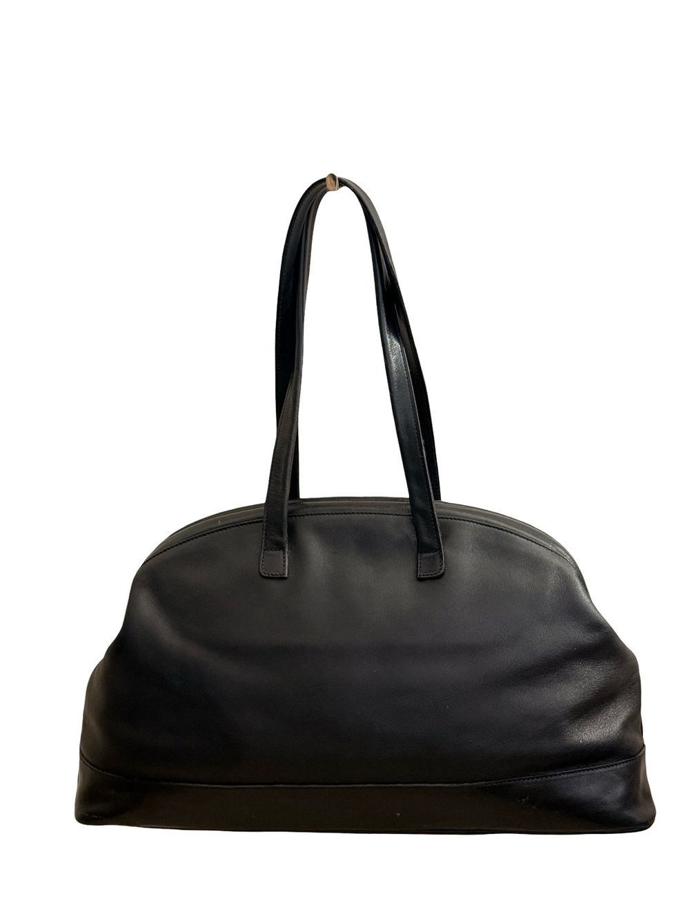 Vintage Furla Black Leather Dome Shoulder Bag With Silver Logo Made in Italy - Picture 5 of 17